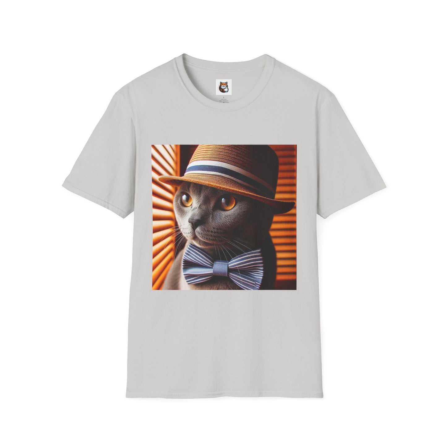 Russian Blue Cat hat and bow tie  T-Shirt