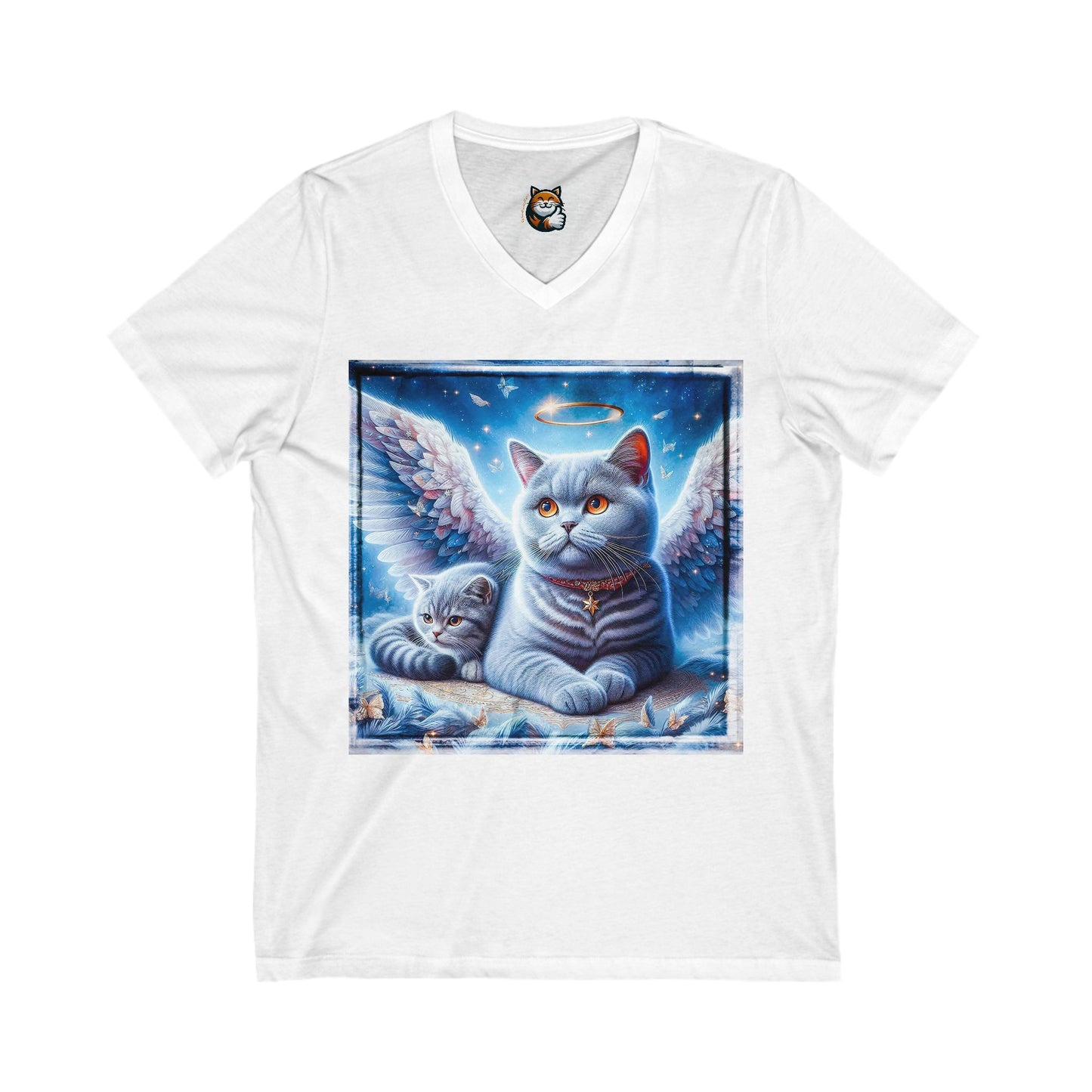 British Shorthair Unisex Jersey Short Sleeve V-Neck Tee