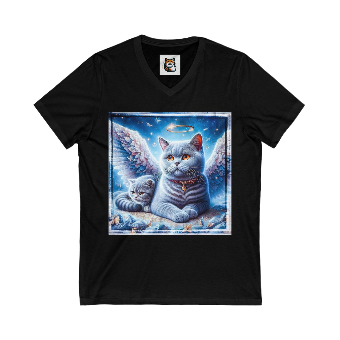 British Shorthair Unisex Jersey Short Sleeve V-Neck Tee