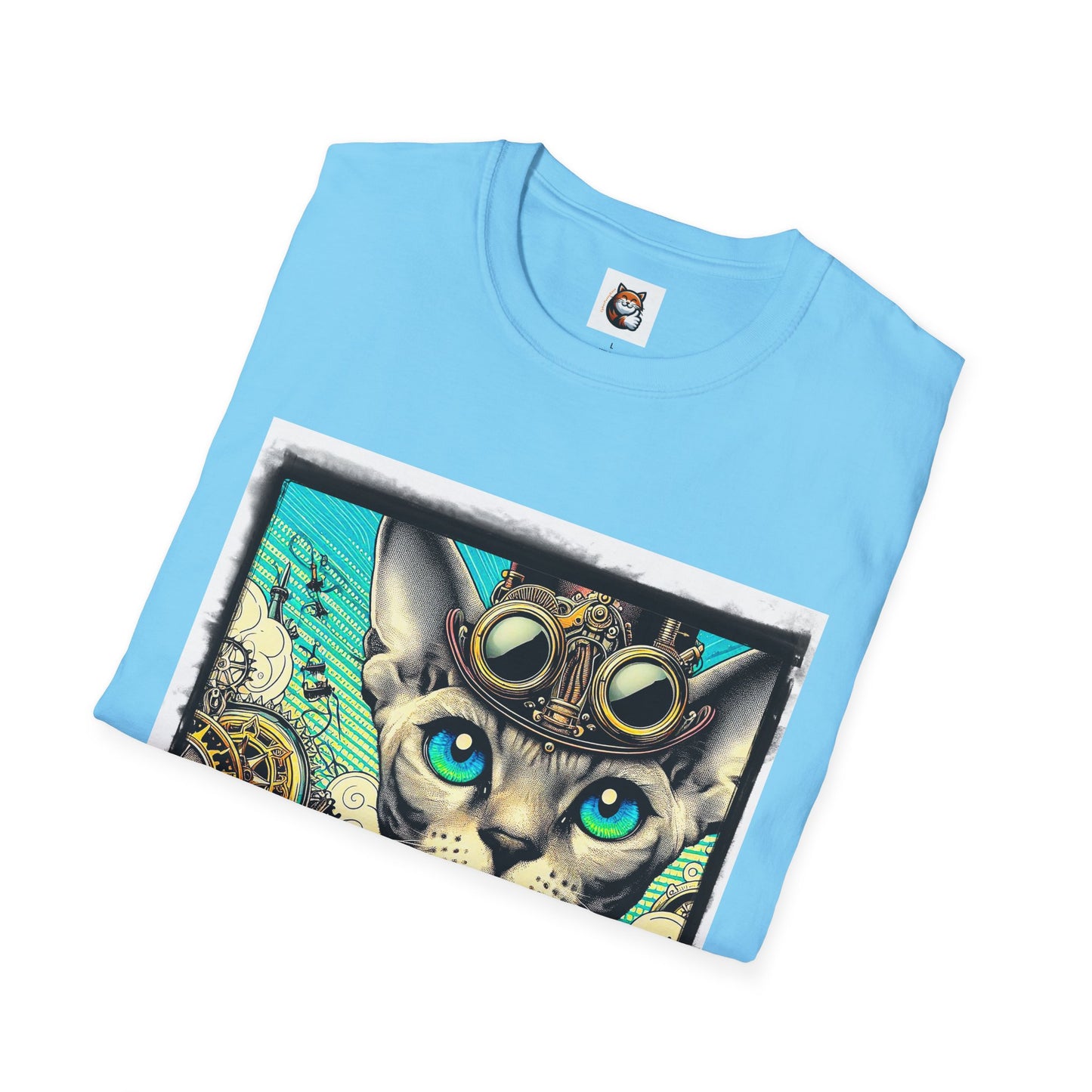 Devon Rex Cat steam punk Softstyle T-Shirt