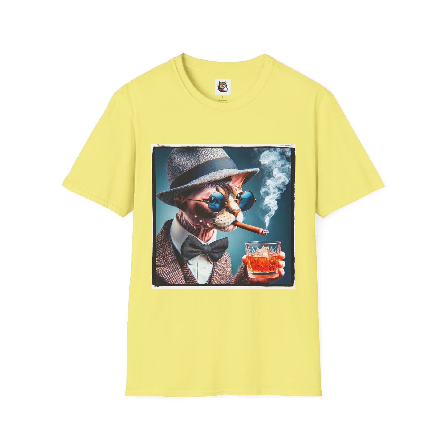Devon Rex Cat smoking Softstyle T-Shirt