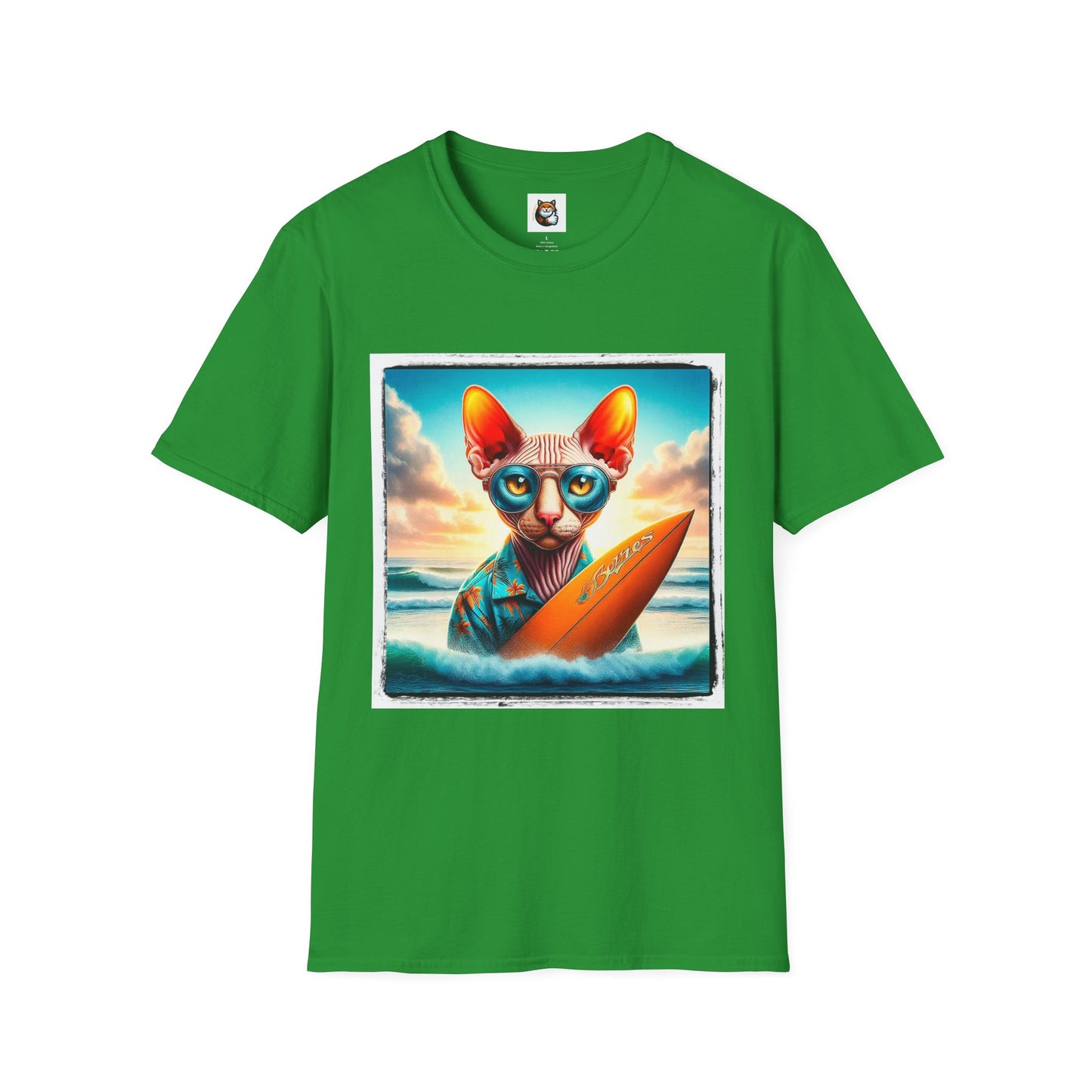 Cornish Rex Cat beach surfer  T-Shirt