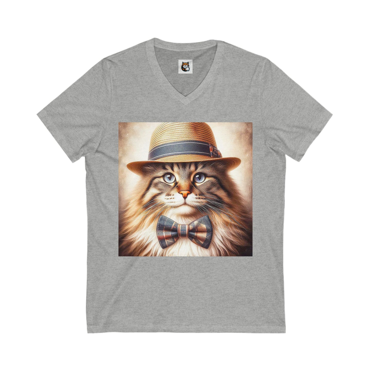 Norwegian Forest Cat Unisex Jersey Short Sleeve V-Neck Tee