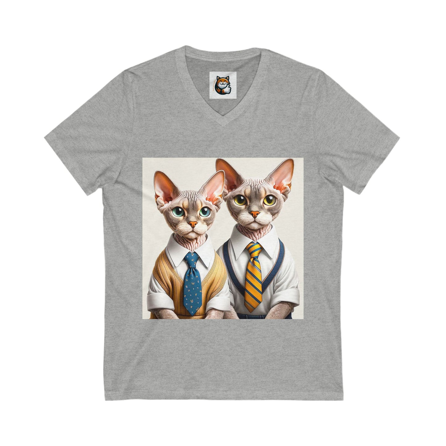 Devon Rex working men Unisex Jersey Short Sleeve V-Neck Tee