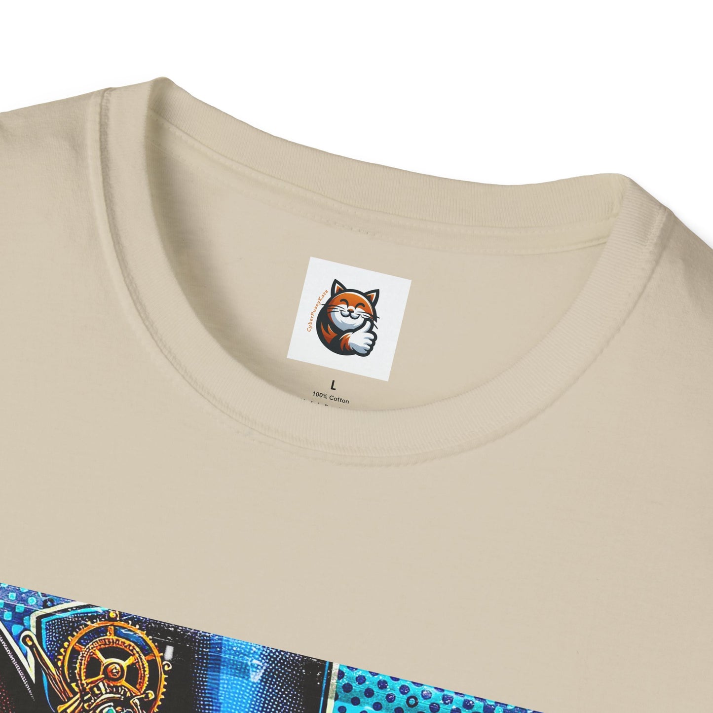 Devon Rex steam punk  Unisex Softstyle T-Shirt