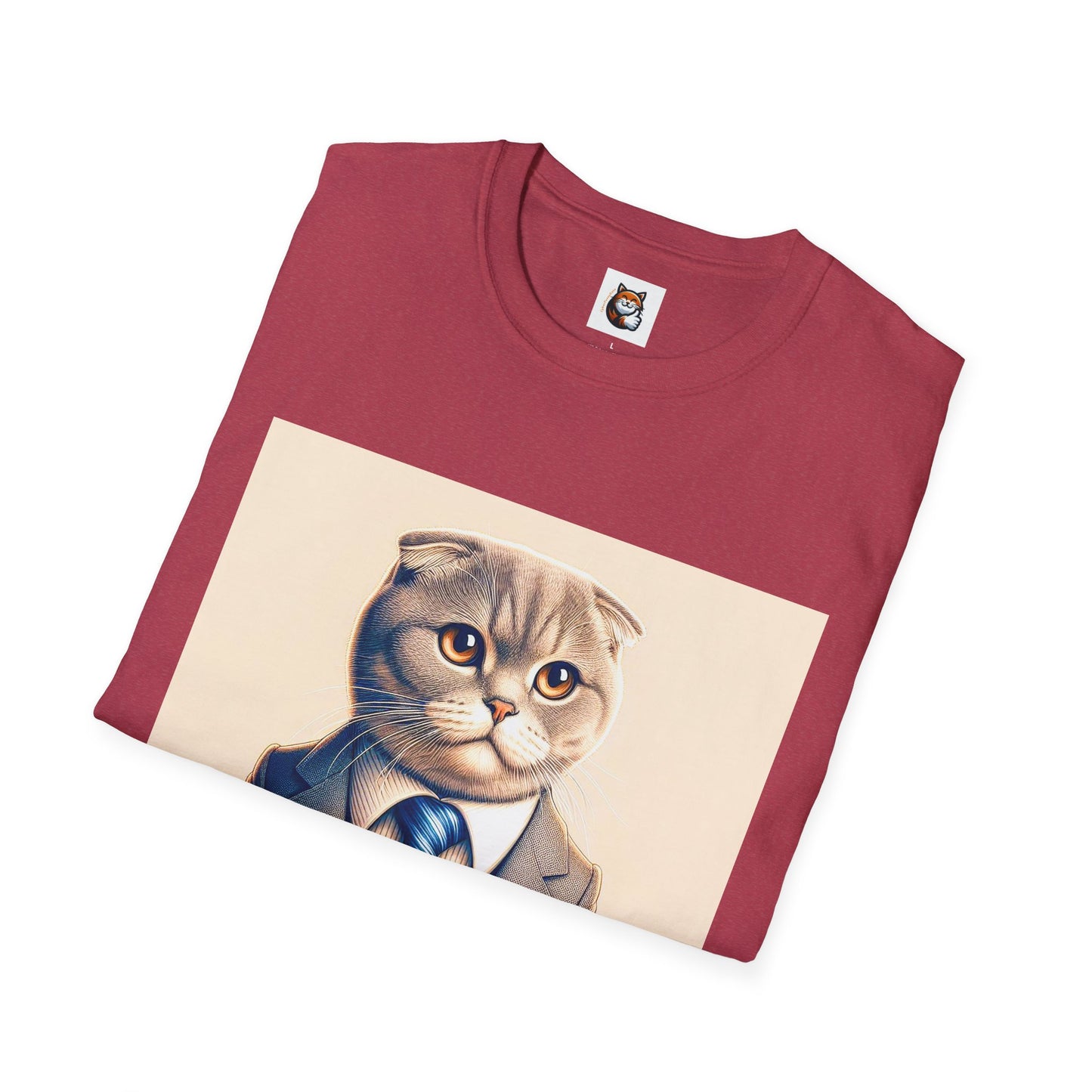 Scottish Fold Cat suit and tie  T-Shirt