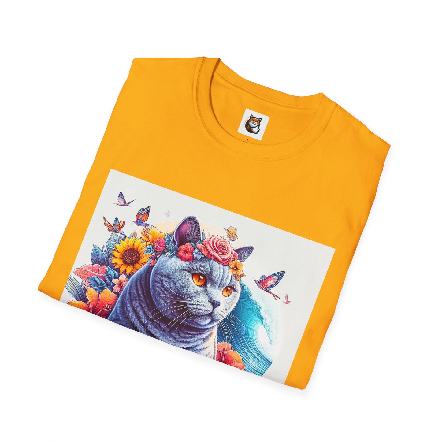 British Shorthair surf board Softstyle T-Shirt