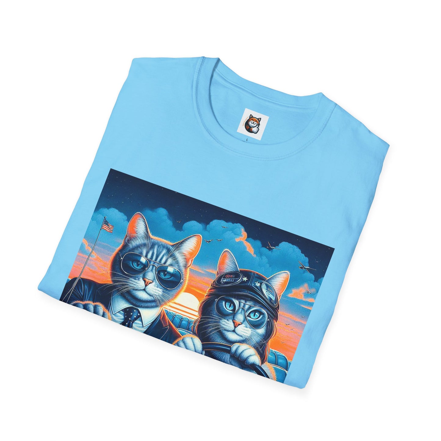 Wacky Russian Blue Cat cute couple driving  T-Shirt