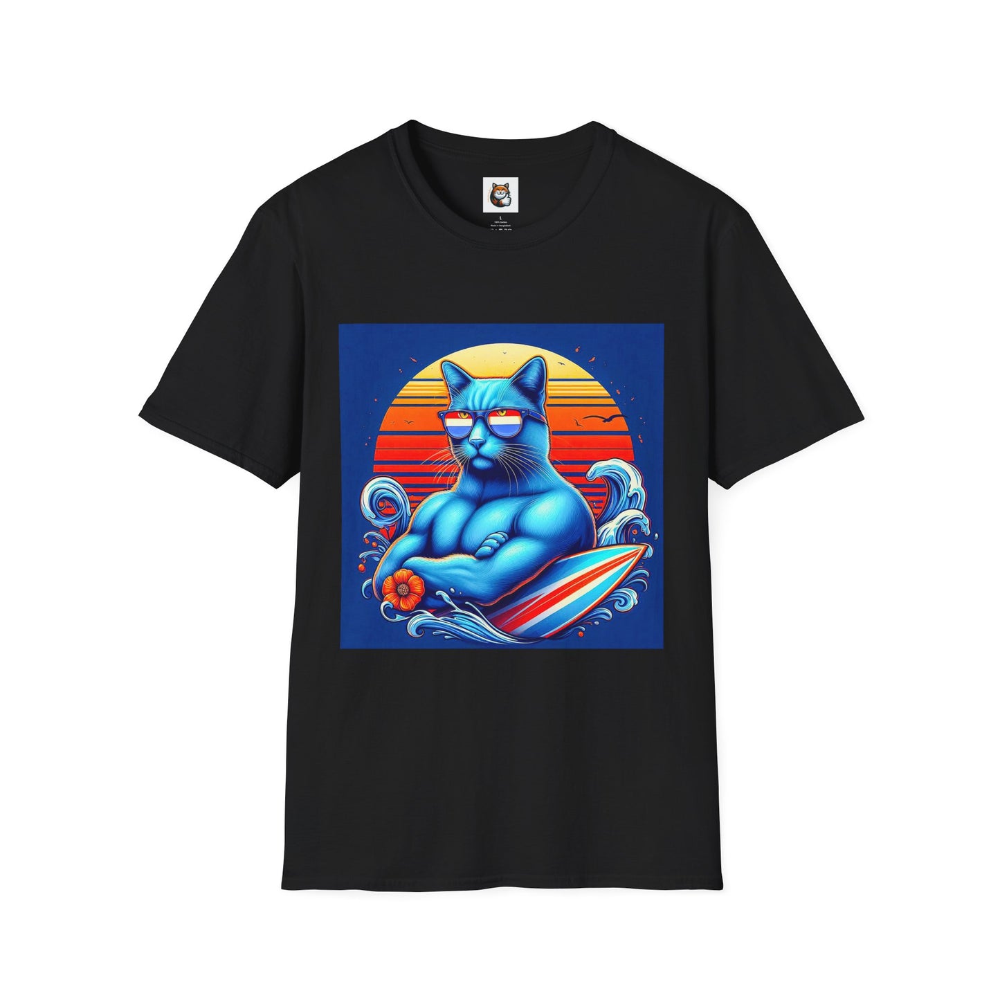 Russian Blue Cat Unisex Softstyle T-Shirt