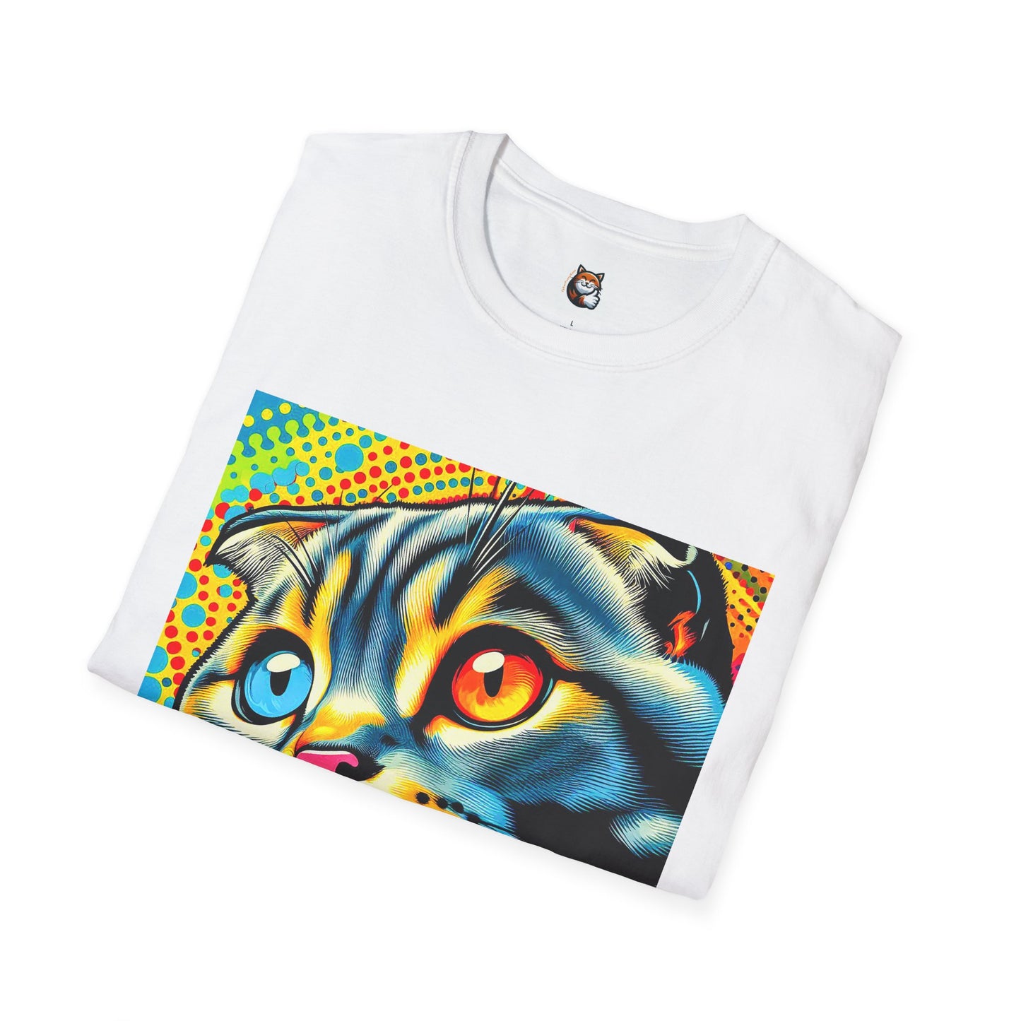 Scottish Fold Cat yellow comic book shirt
