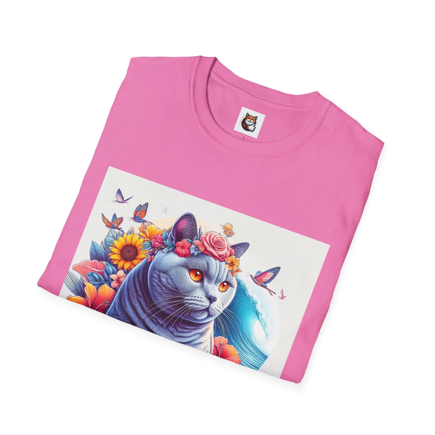 British Shorthair surf board Softstyle T-Shirt
