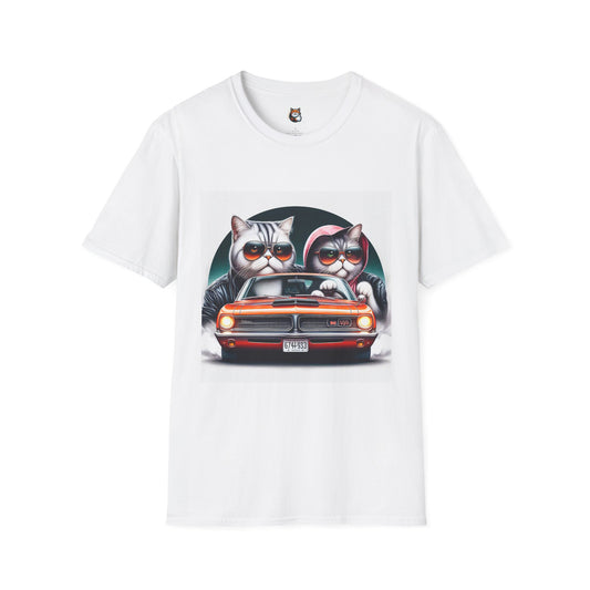 Wacky Exotic Shorthair Cat Unisex Softstyle T-Shirt