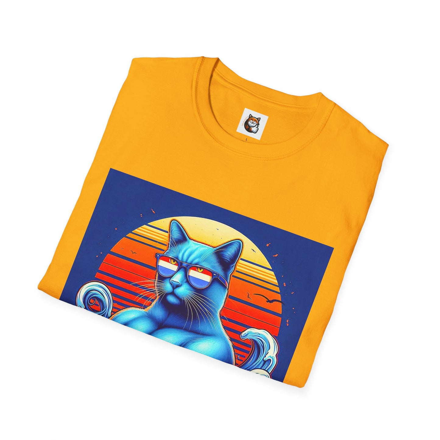Russian Blue Cat Unisex Softstyle T-Shirt