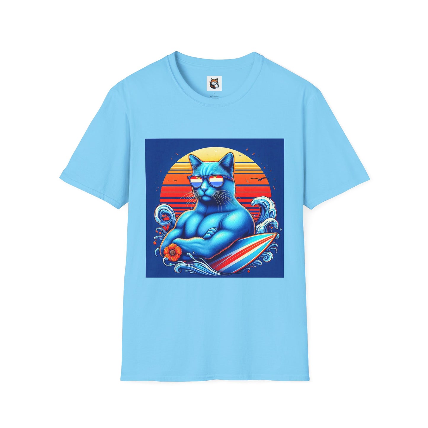 Russian Blue Cat Unisex Softstyle T-Shirt