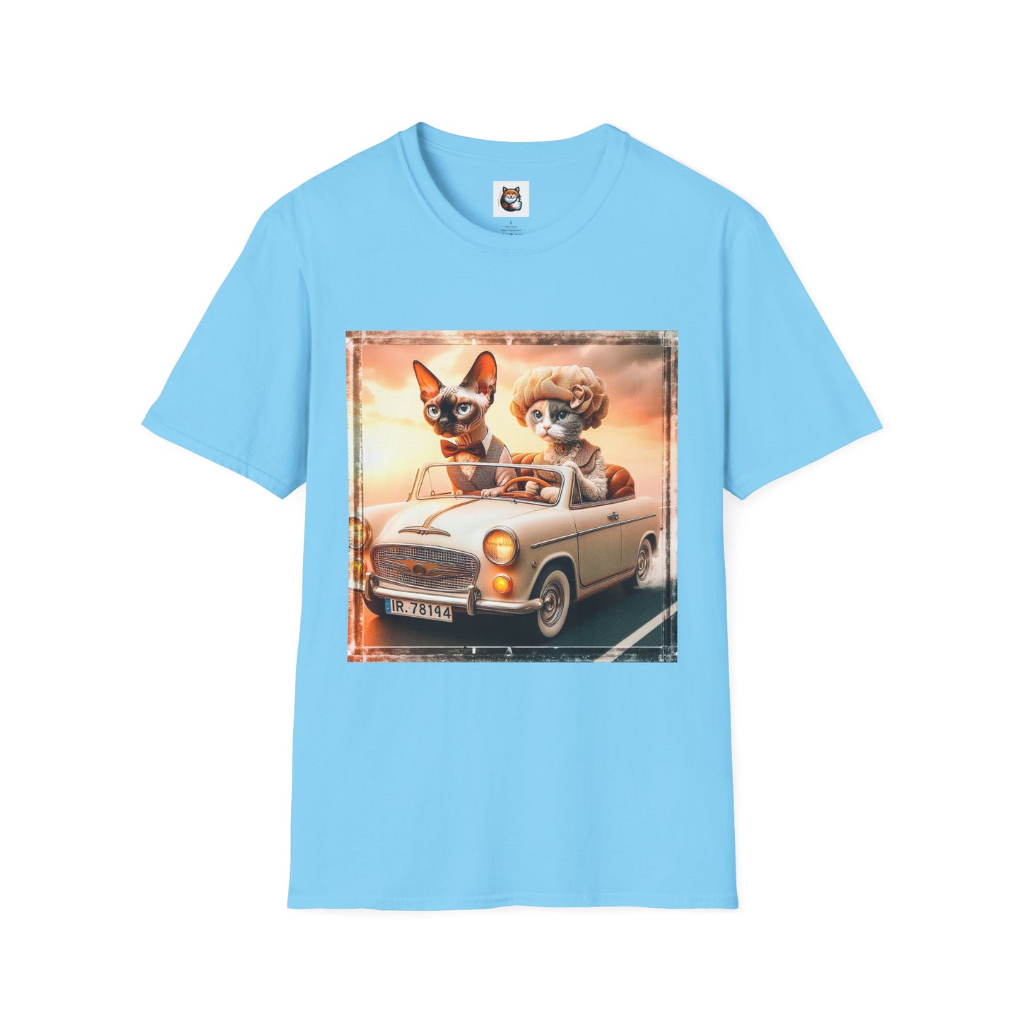 Wacky  Devon Rex pretty sunset  Unisex Softstyle T-Shirt
