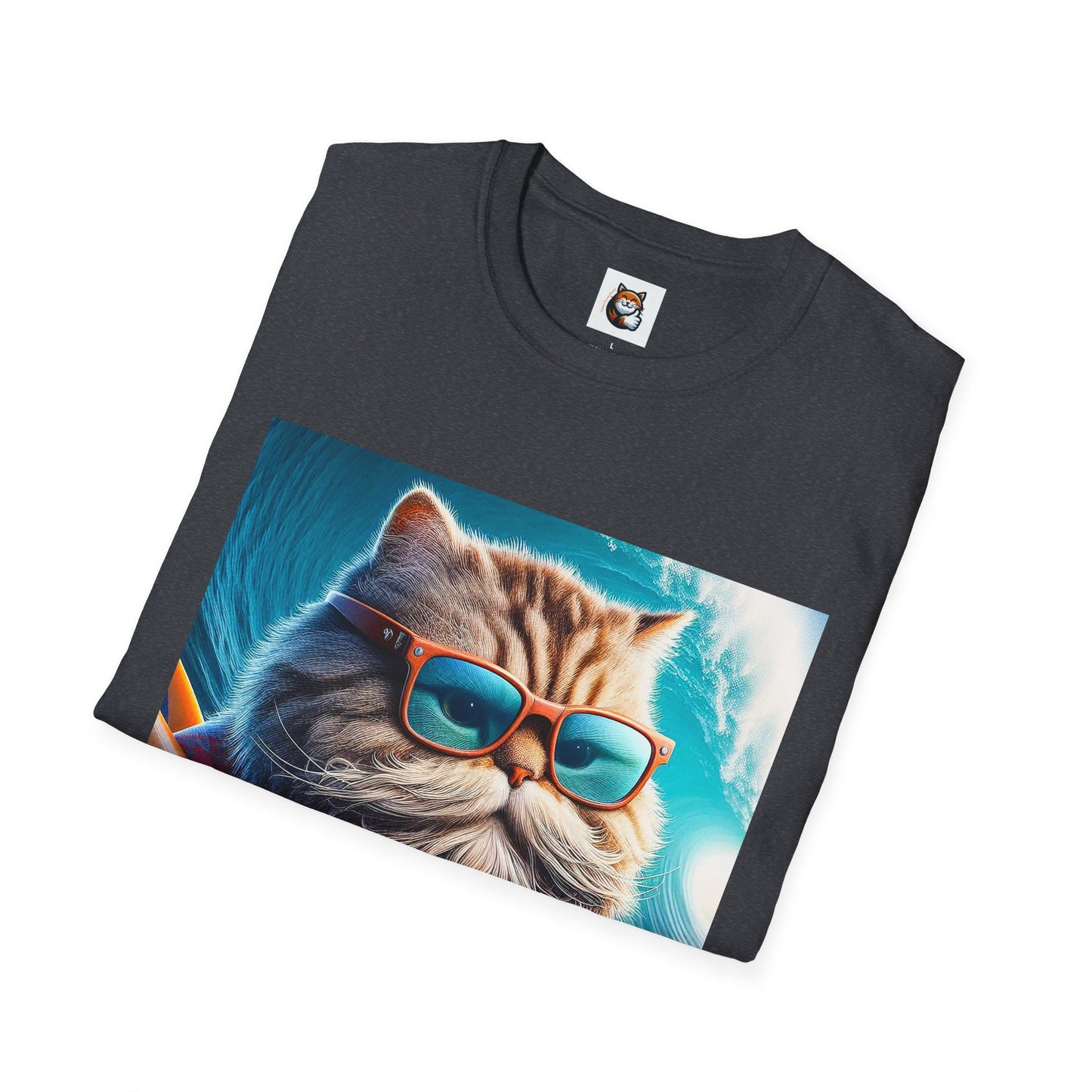 Selkirk Rex Cat T-Shirt old guy surfer