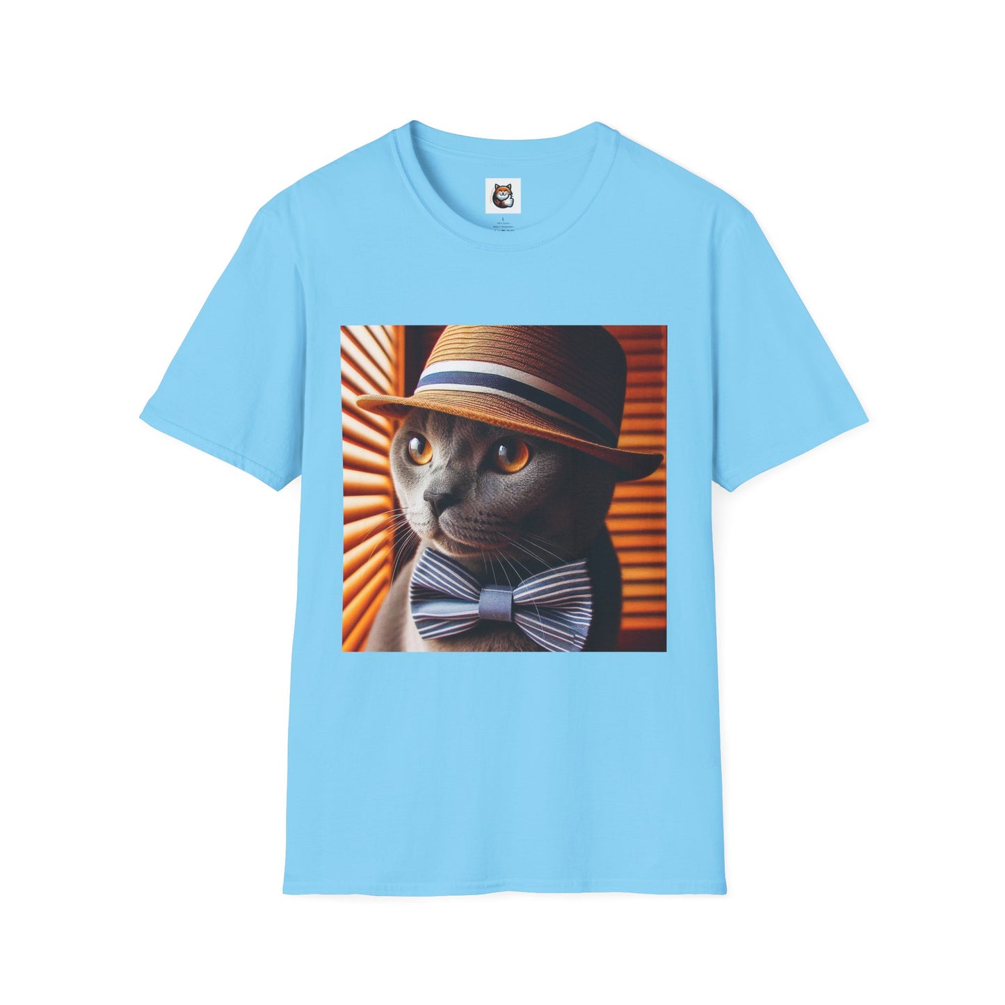 Russian Blue Cat hat and bow tie  T-Shirt