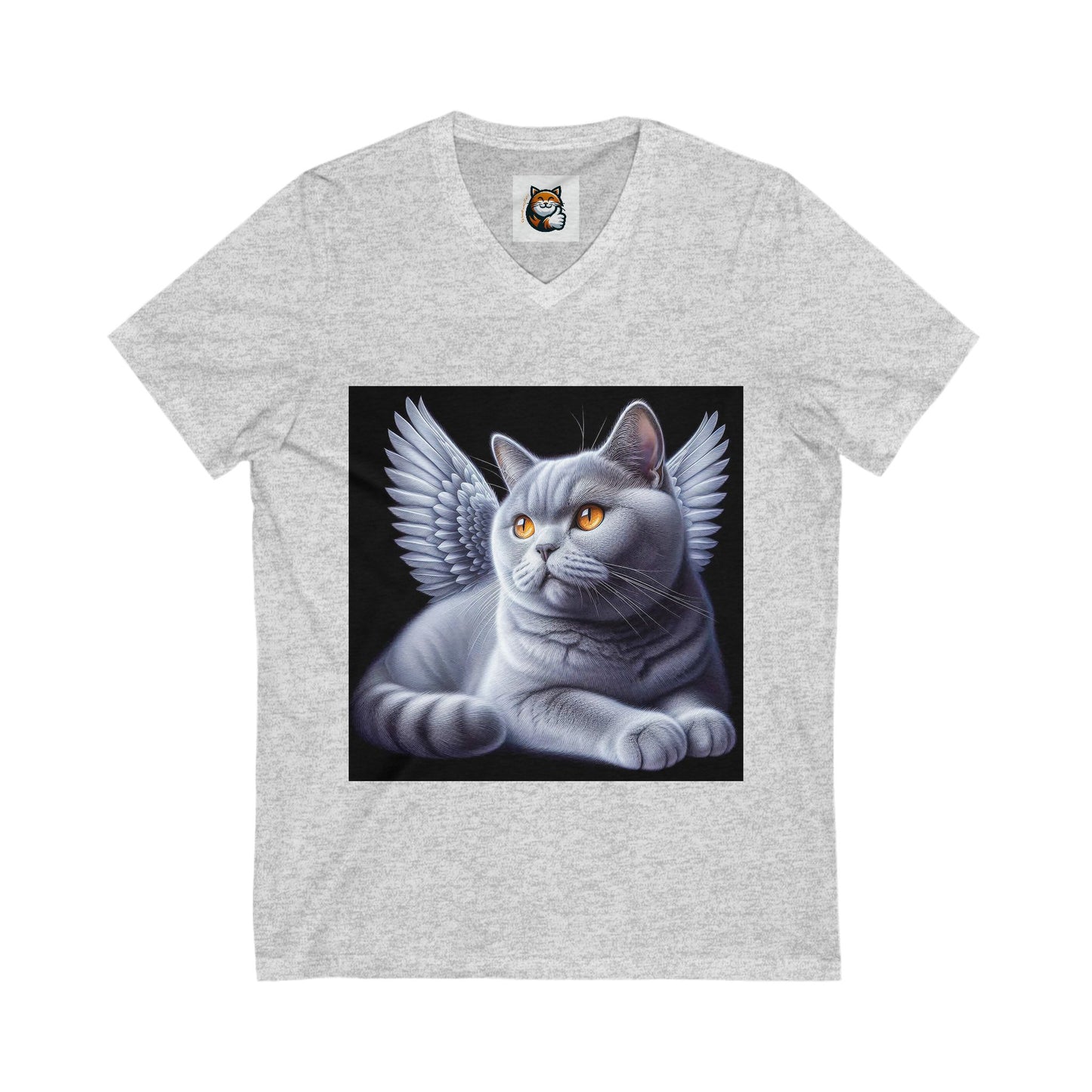 British Shorthair angel Jersey Short Sleeve V-Neck Tee