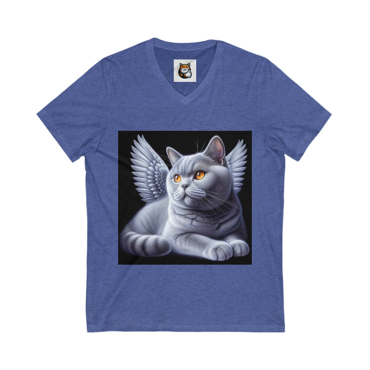 British Shorthair angel Jersey Short Sleeve V-Neck Tee