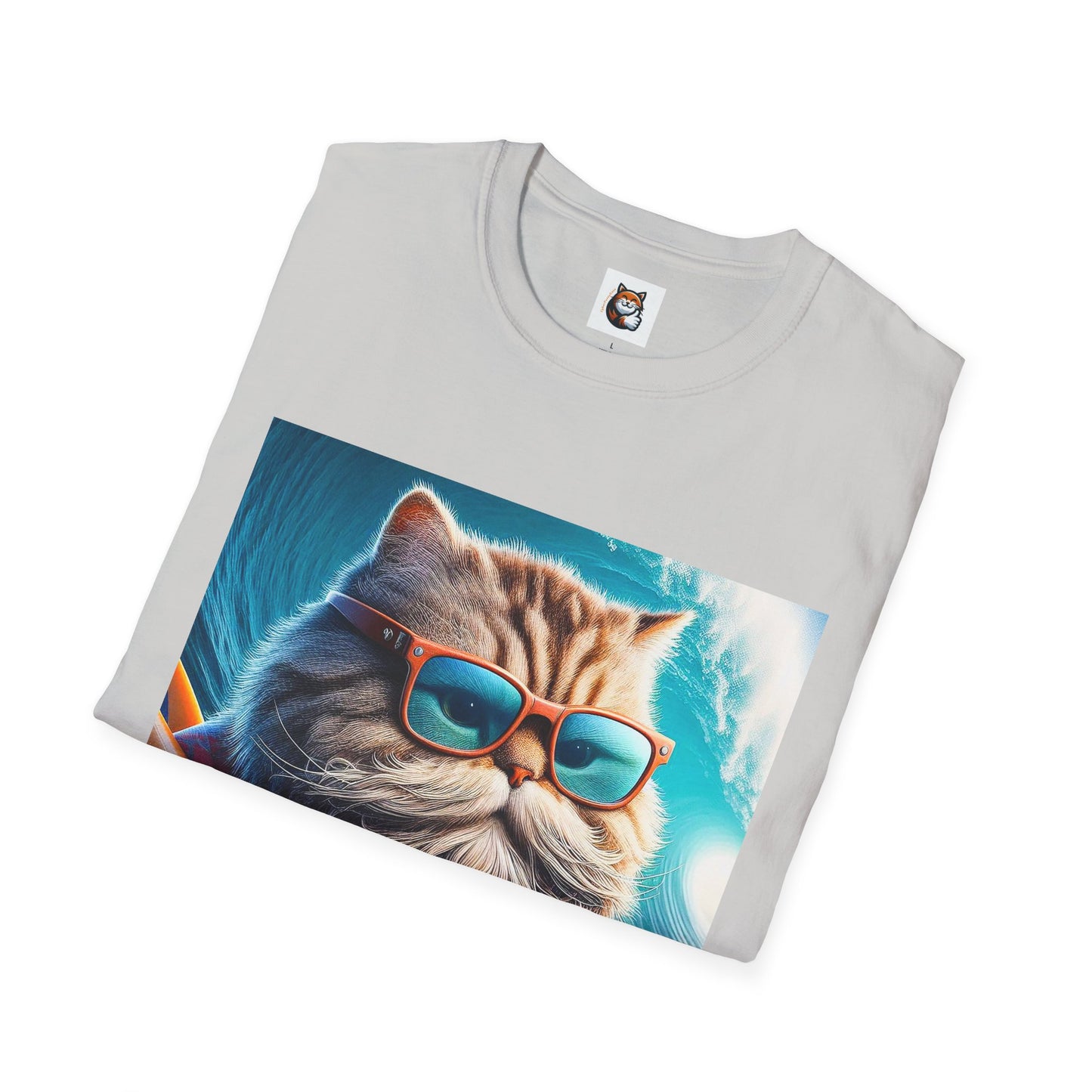 Selkirk Rex Cat T-Shirt old guy surfer