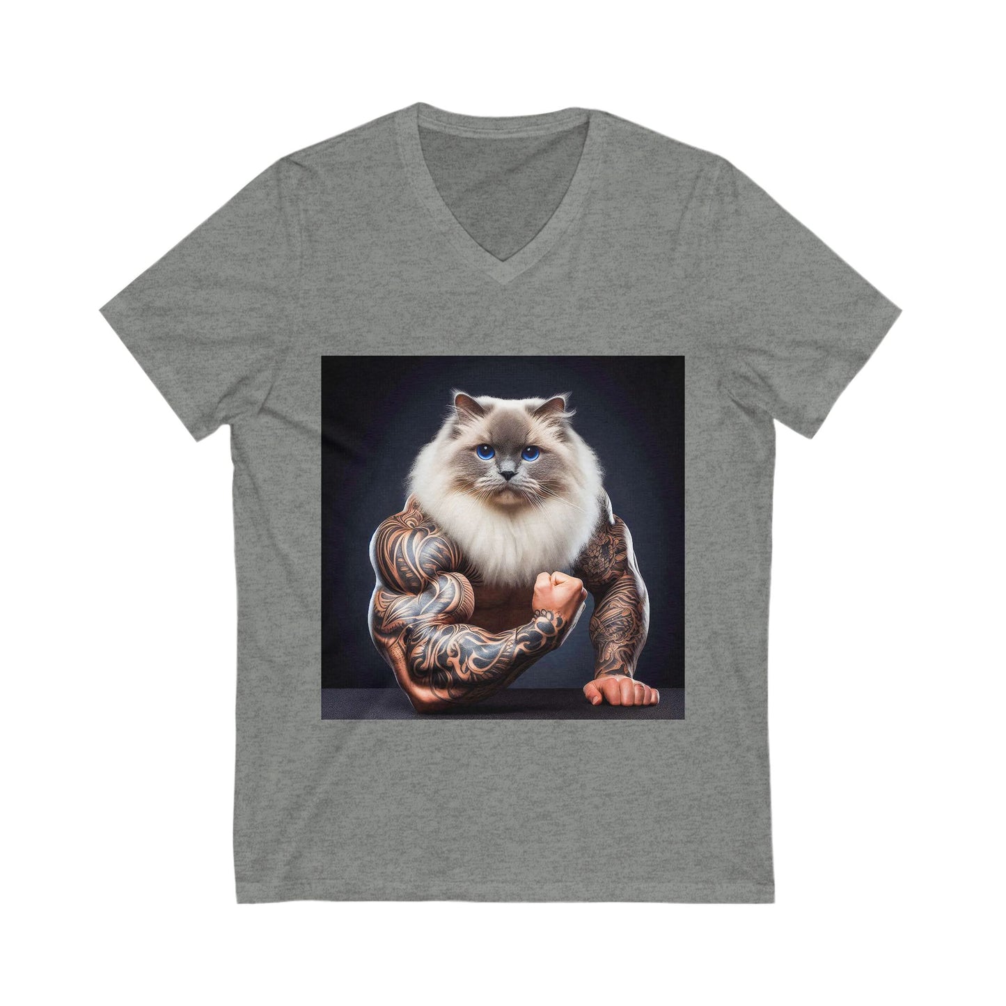 Ragdoll Cat Unisex Jersey Short Sleeve V-Neck Tee