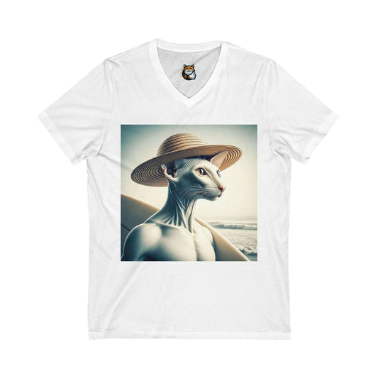Oriental Shorthair Unisex Jersey Short Sleeve V-Neck Tee