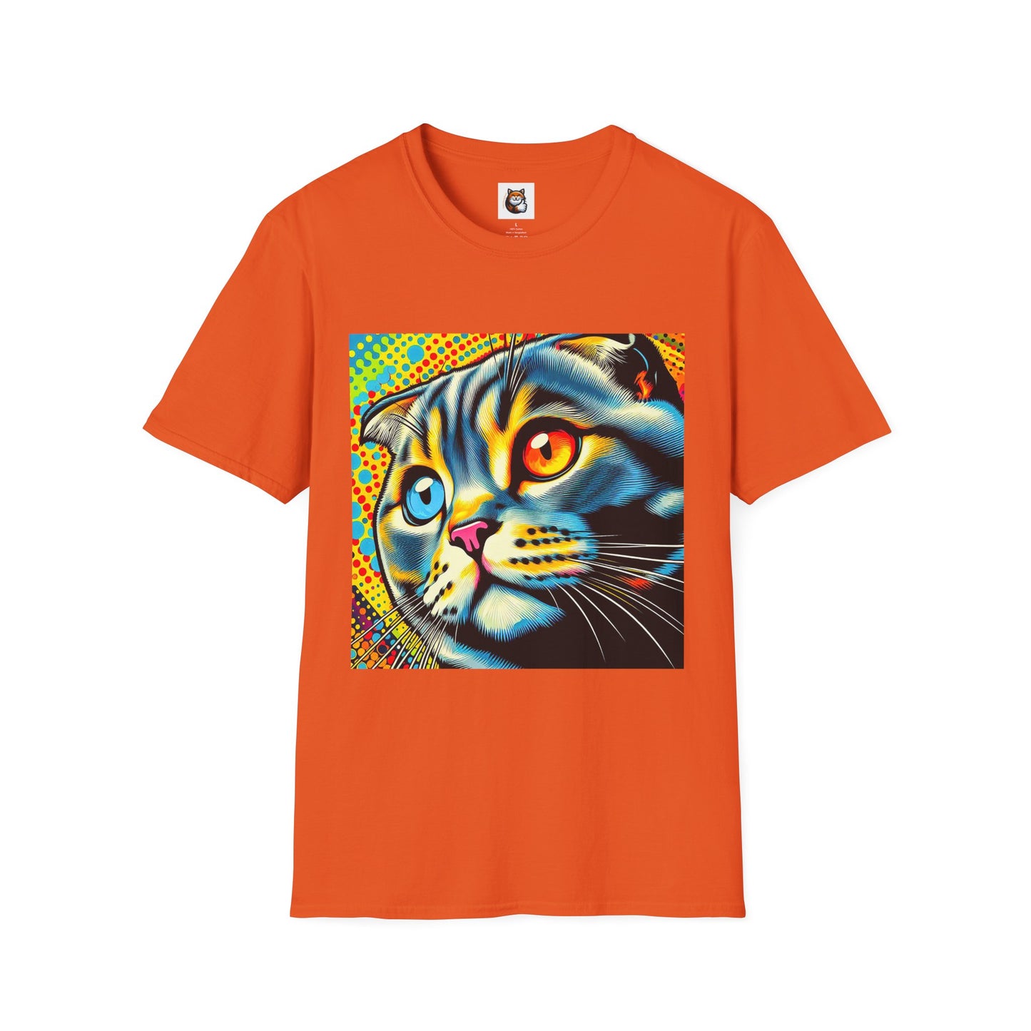 Scottish Fold Cat yellow comic book shirt