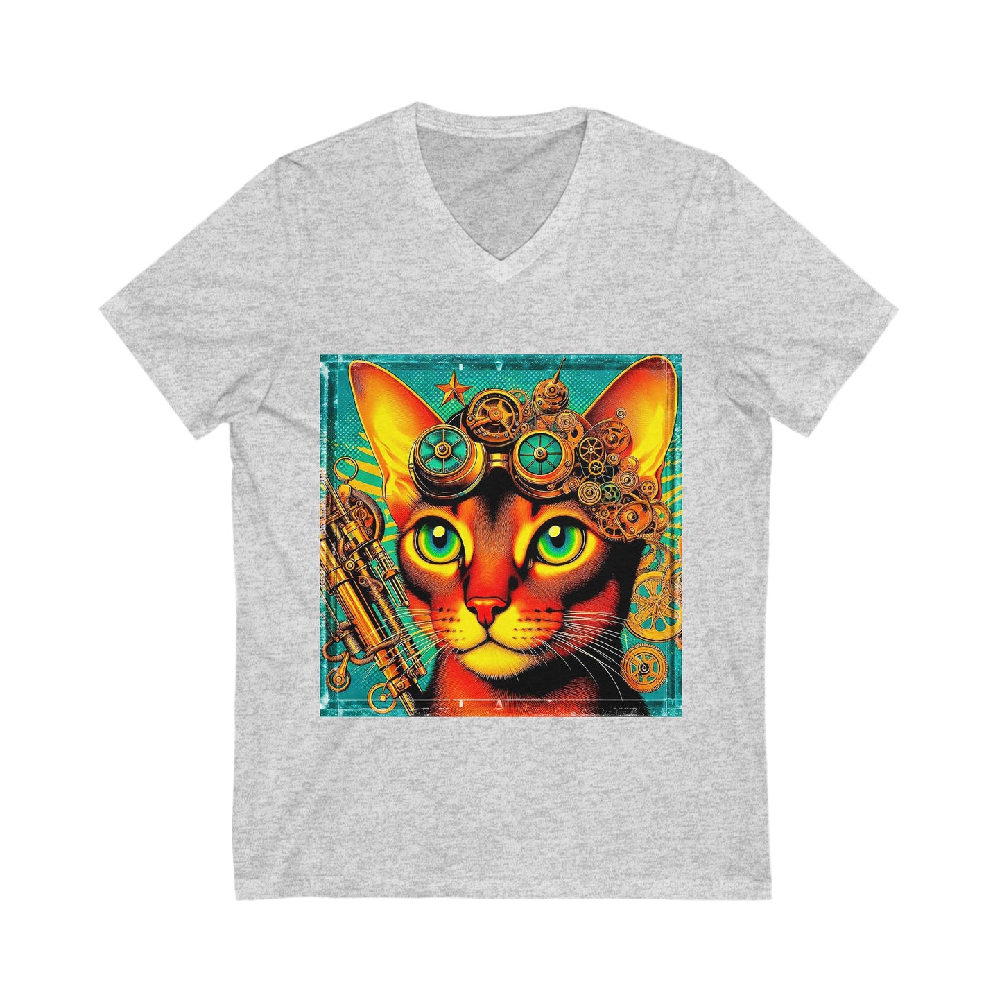 Abyssinian steam punk  Jersey Short Sleeve V-Neck Tee