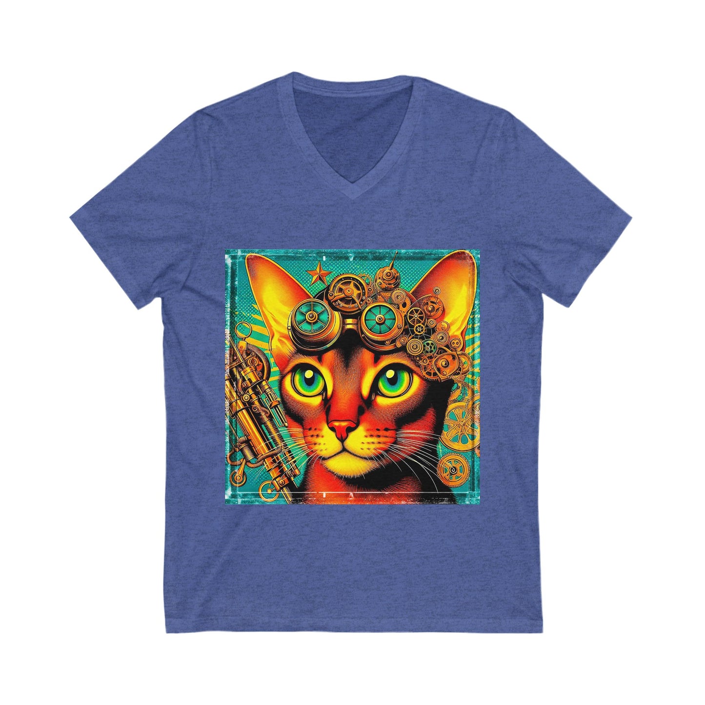 Abyssinian steam punk  Jersey Short Sleeve V-Neck Tee