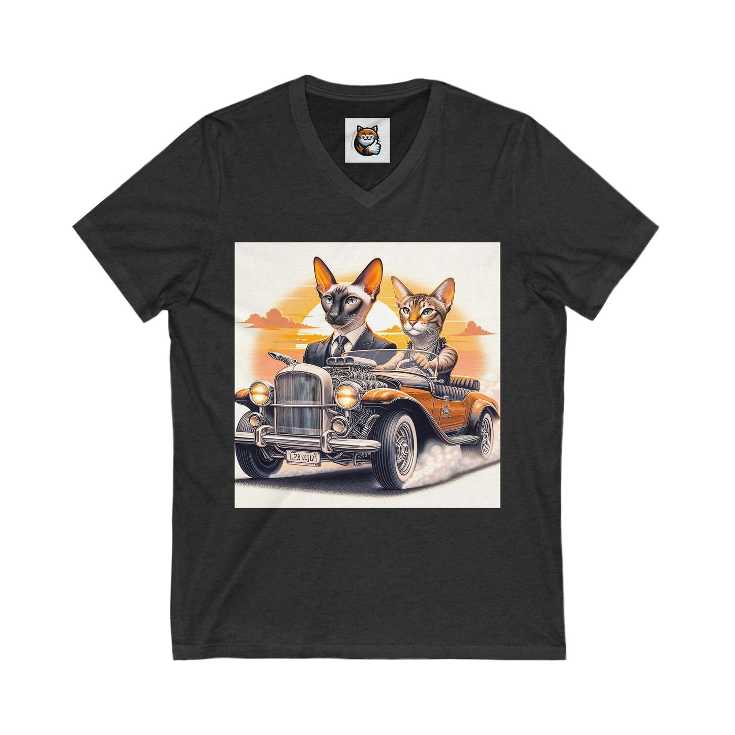 Wacky Oriental Shorthair Unisex Jersey Short Sleeve V-Neck Tee
