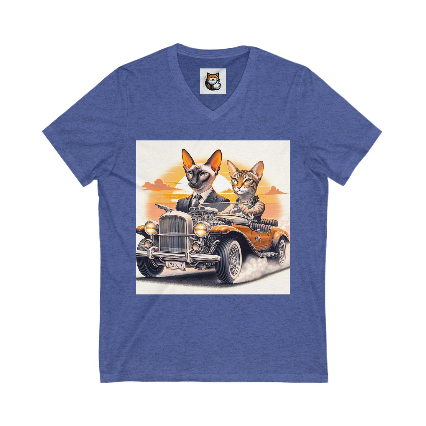 Wacky Oriental Shorthair Unisex Jersey Short Sleeve V-Neck Tee