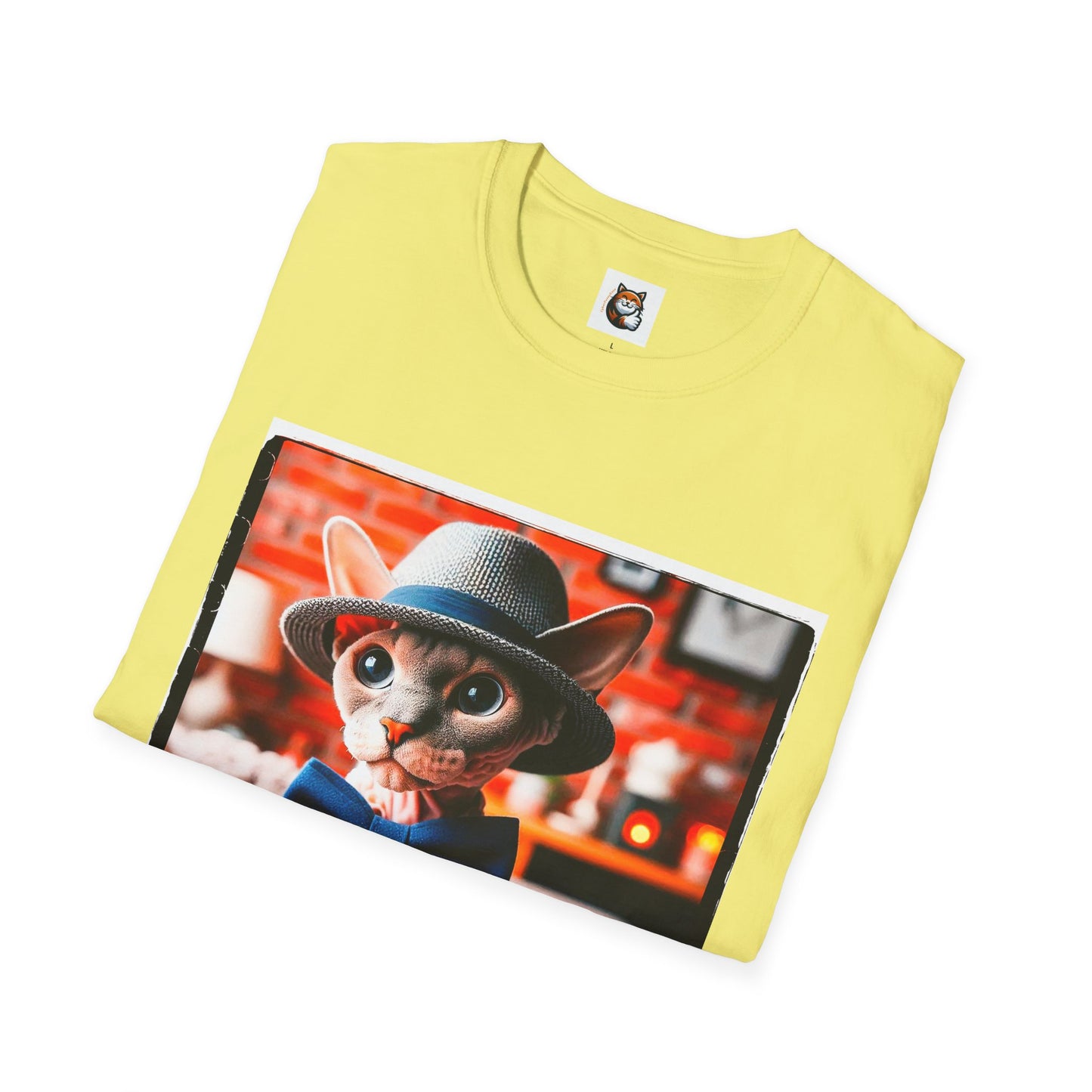 Devon Rex Cat hat and tie Softstyle T-Shirt