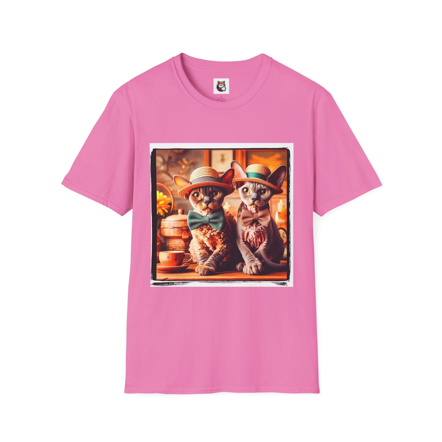Devon Rex bow and tie Unisex Softstyle T-Shirt