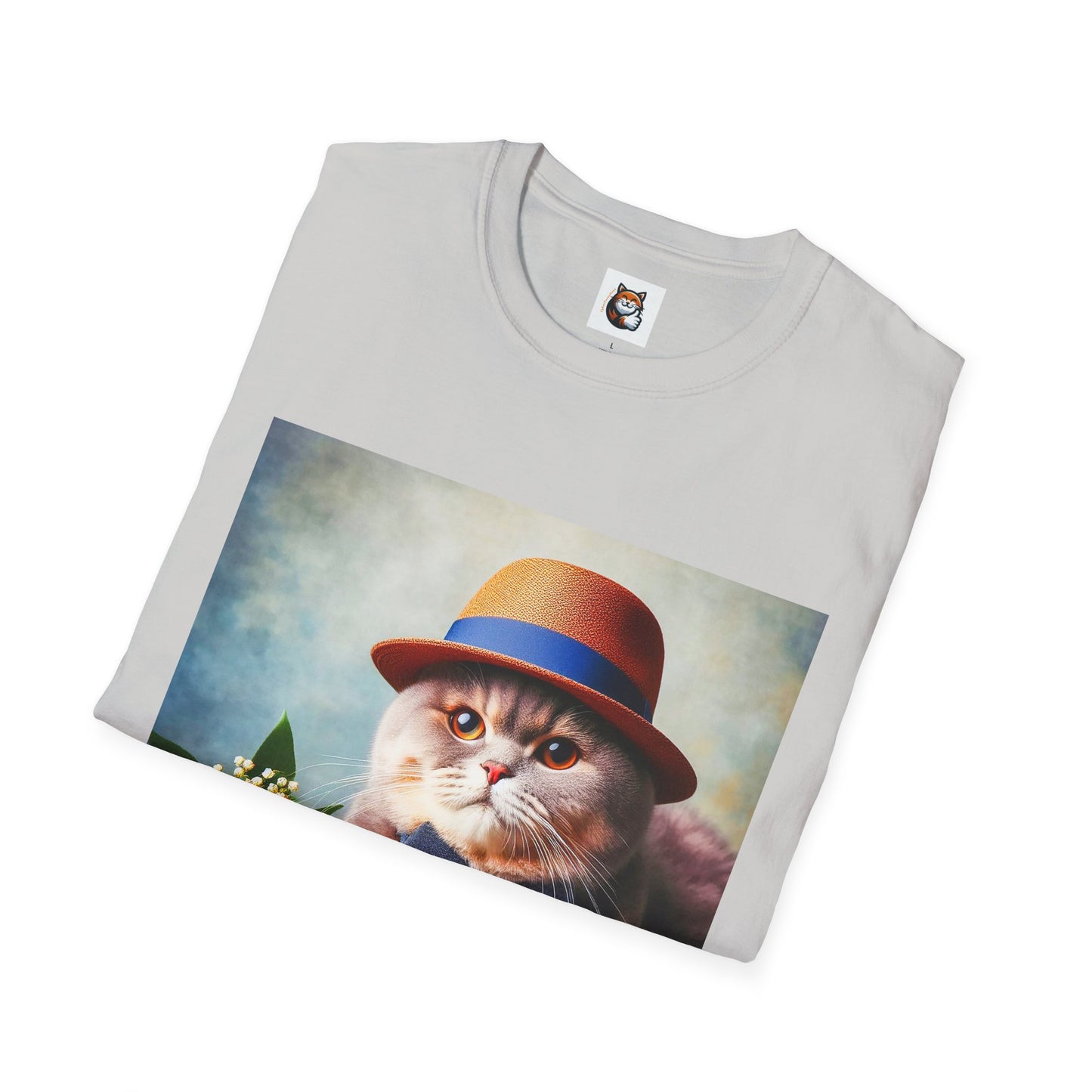 British Shorthair  hat and bow Unisex Softstyle T-Shirt