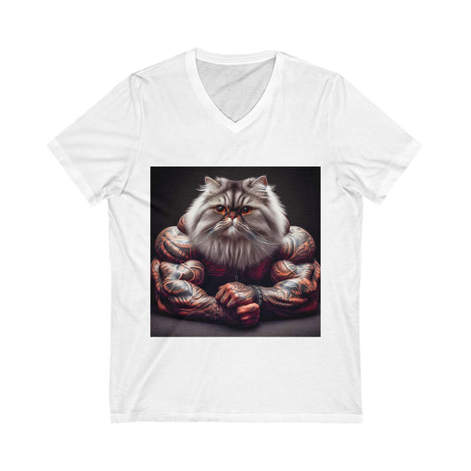 Persian Cat Unisex Jersey Short Sleeve V-Neck Tee