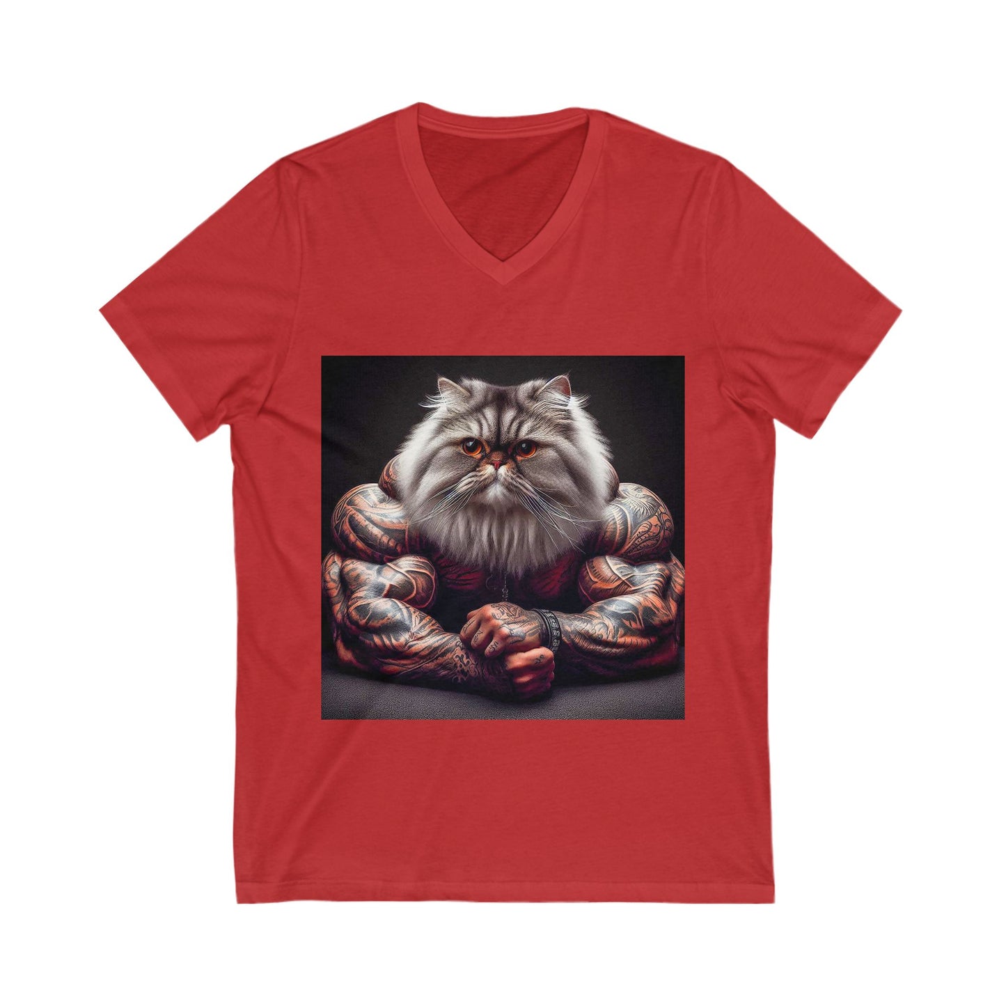 Persian Cat Unisex Jersey Short Sleeve V-Neck Tee