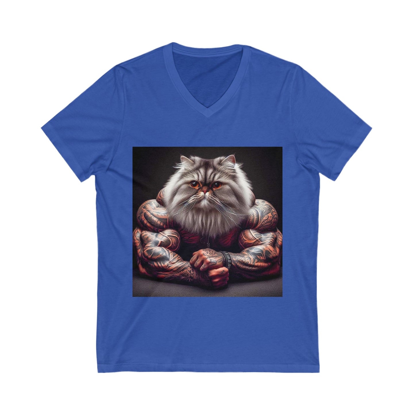 Persian Cat Unisex Jersey Short Sleeve V-Neck Tee