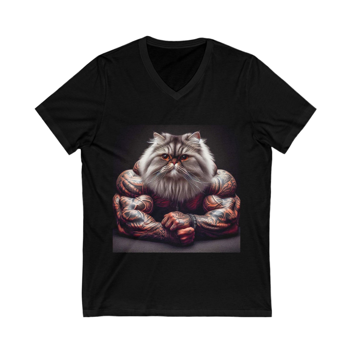 Persian Cat Unisex Jersey Short Sleeve V-Neck Tee