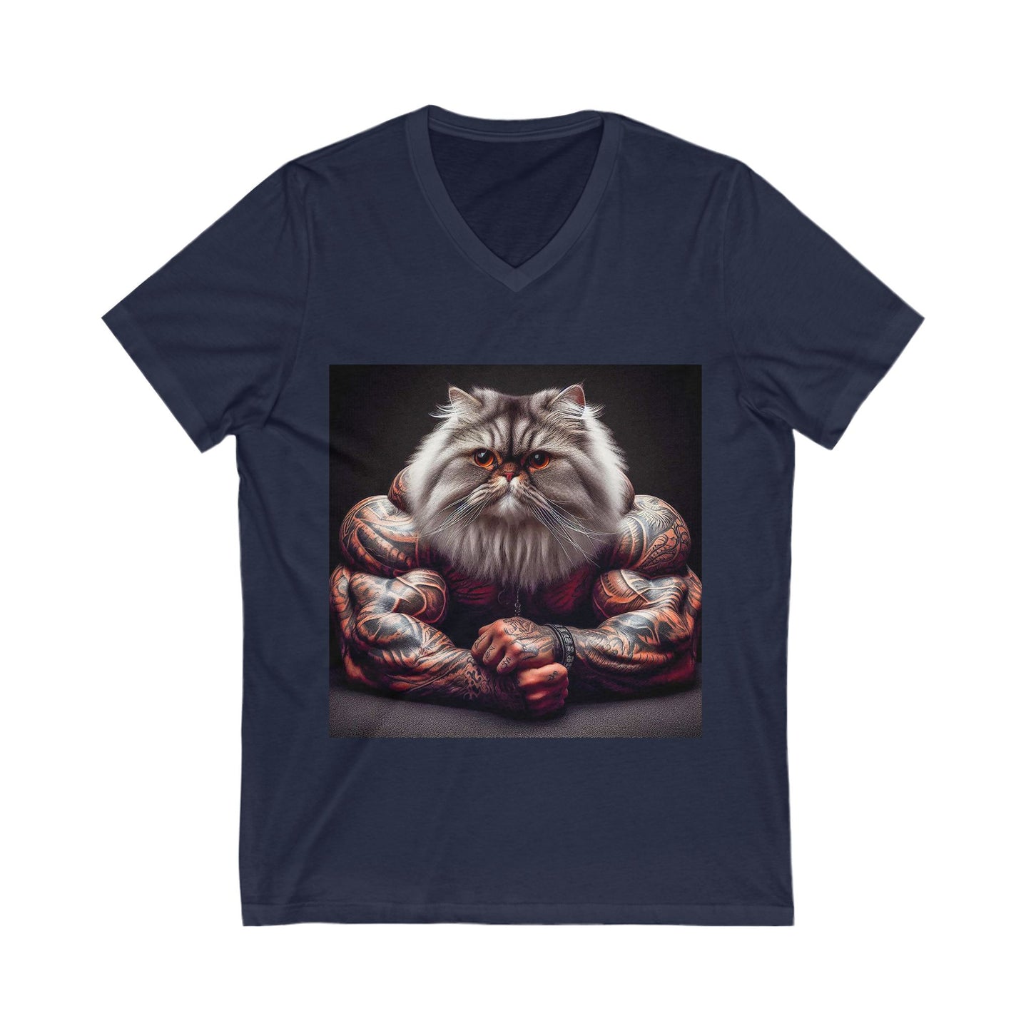 Persian Cat Unisex Jersey Short Sleeve V-Neck Tee