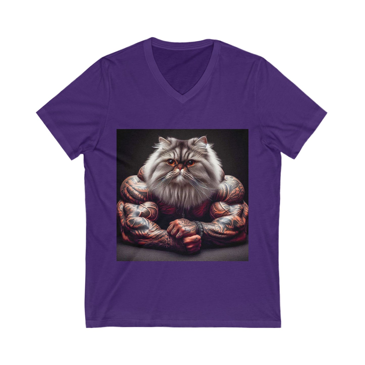 Persian Cat Unisex Jersey Short Sleeve V-Neck Tee