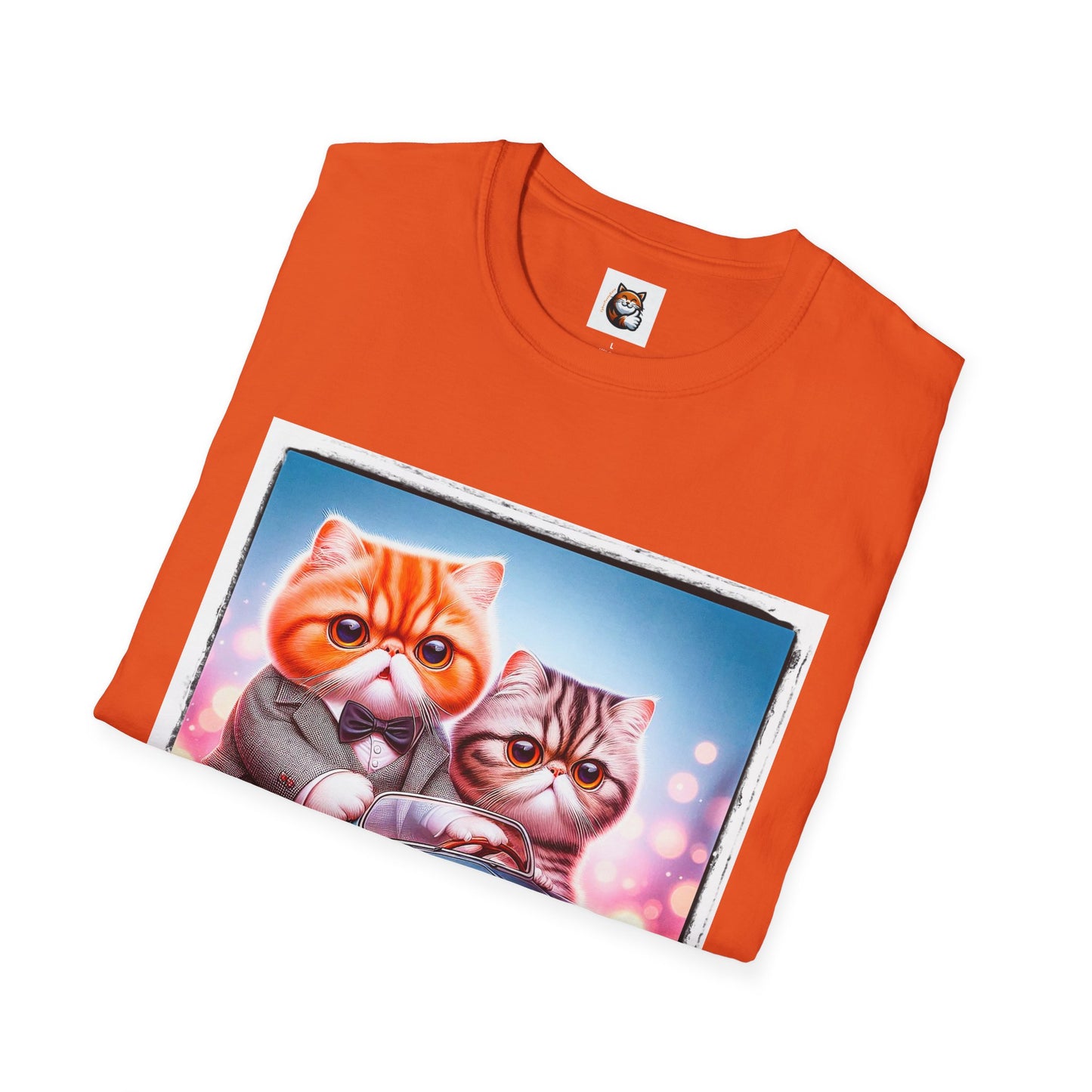Wacky Exotic Shorthair Cat Unisex Softstyle T-Shirt