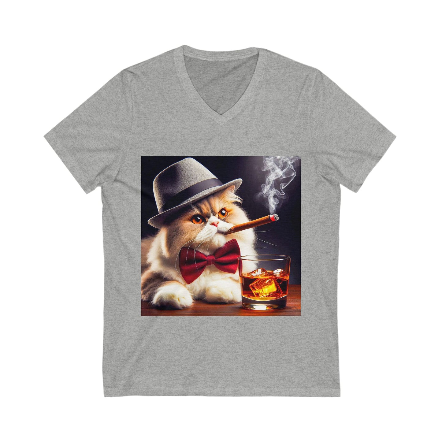 Persian Cat Unisex Jersey Short Sleeve V-Neck Tee