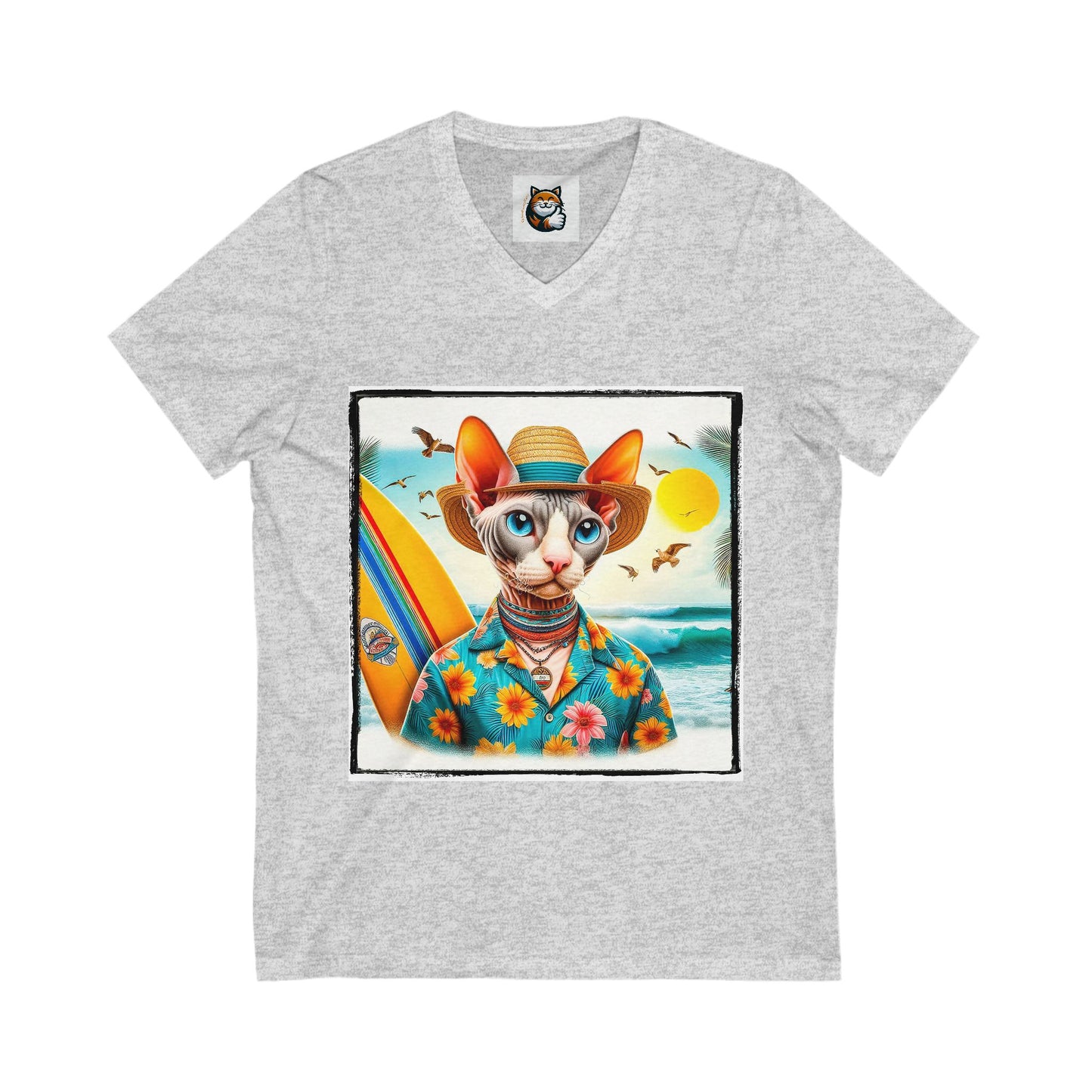 Cornish Rex Cat beach babe Neck Tee