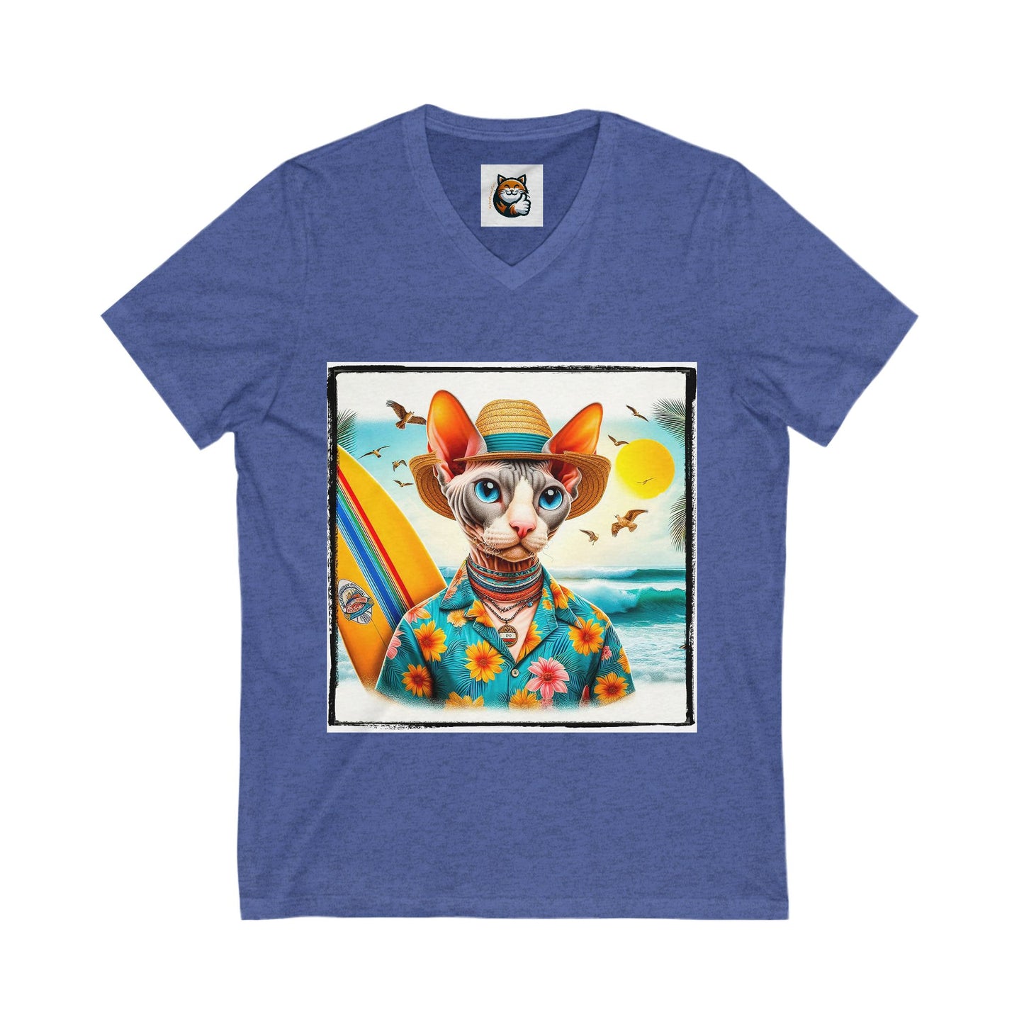 Cornish Rex Cat beach babe Neck Tee