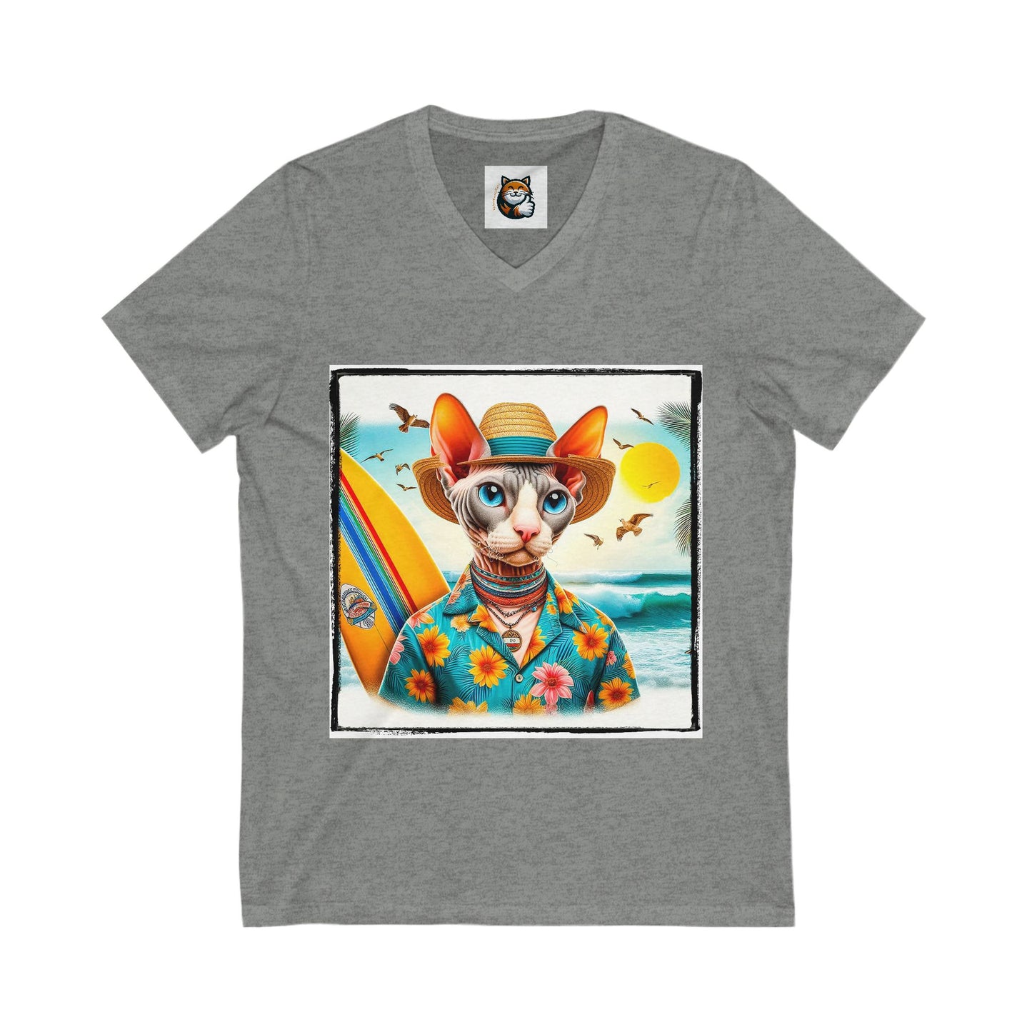 Cornish Rex Cat beach babe Neck Tee
