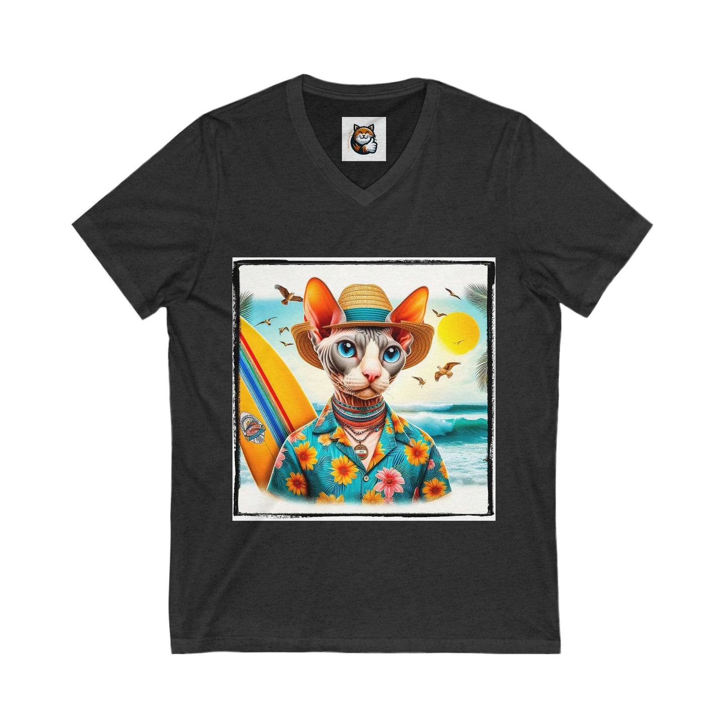 Cornish Rex Cat beach babe Neck Tee