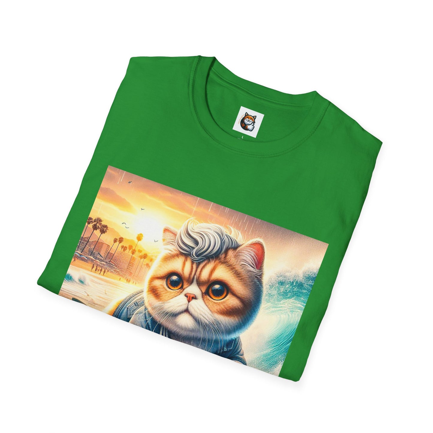Selkirk Rex Cat T-Shirt -handsome surfer