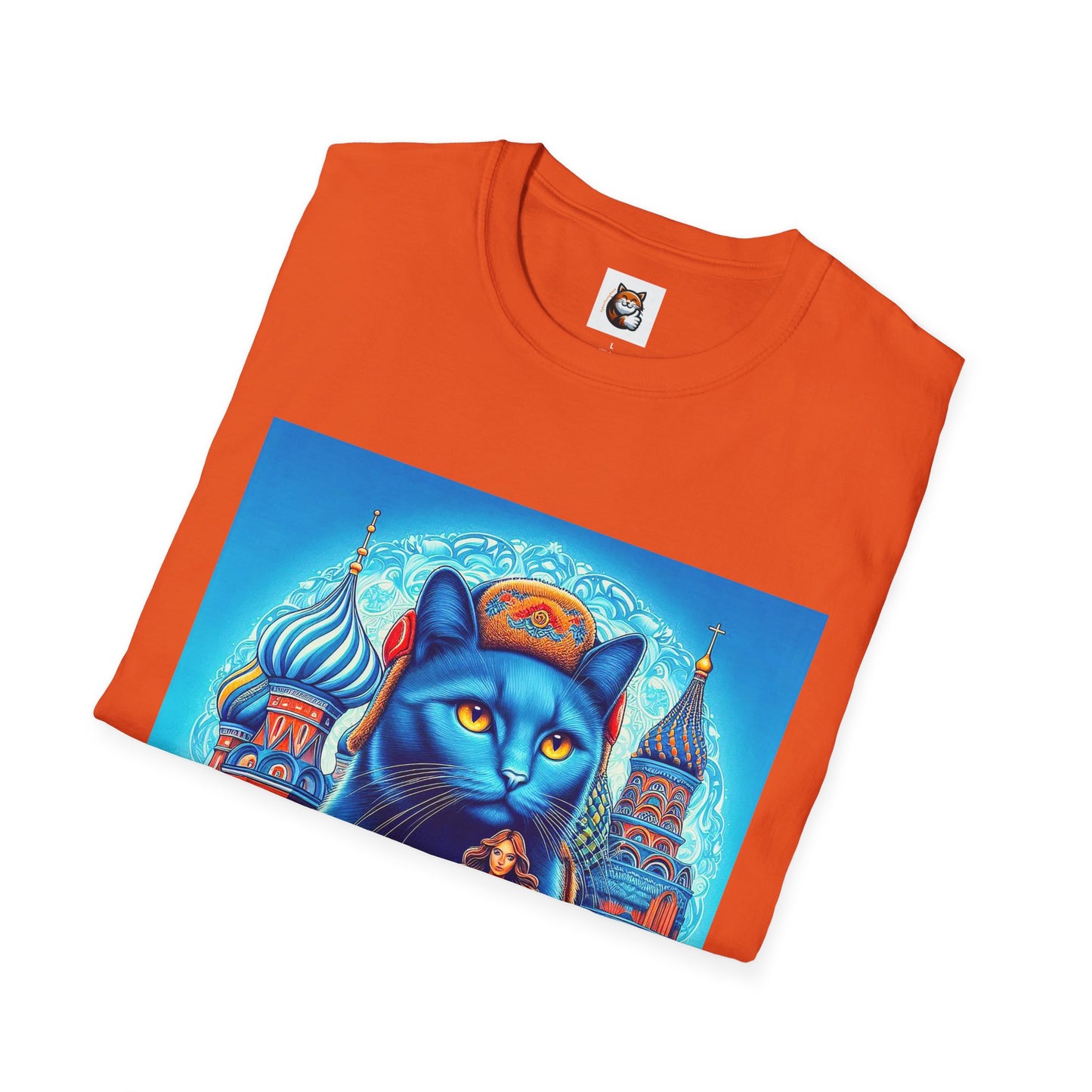 Russian Blue Cat egyptian goddess Softstyle T-Shirt
