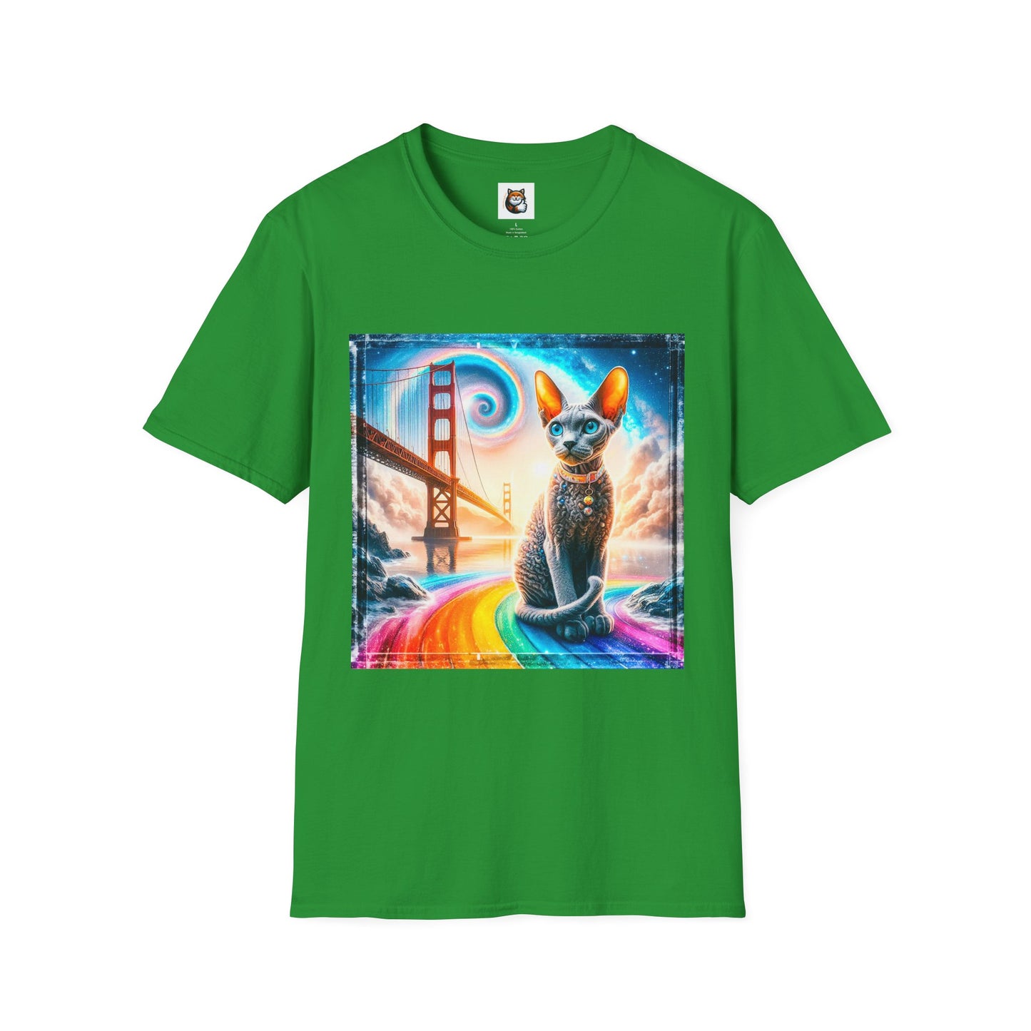 Devon Rex Unisex rainbow bridge Softstyle T-Shirt