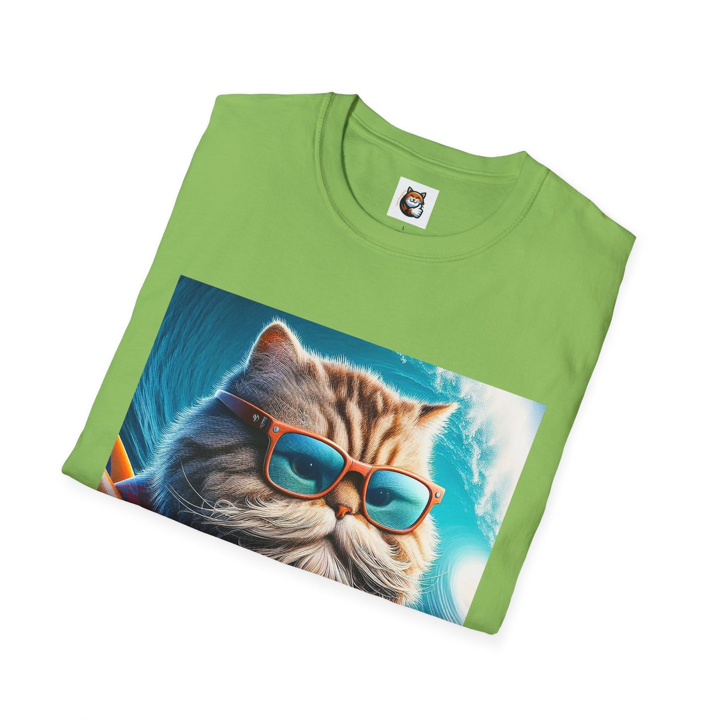 Selkirk Rex Cat T-Shirt old guy surfer